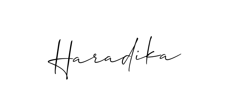 Make a beautiful signature design for name Haradika. With this signature (Allison_Script) style, you can create a handwritten signature for free. Haradika signature style 2 images and pictures png