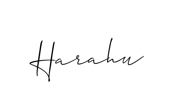 if you are searching for the best signature style for your name Harahu. so please give up your signature search. here we have designed multiple signature styles  using Allison_Script. Harahu signature style 2 images and pictures png