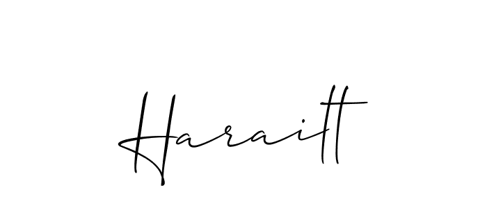 The best way (Allison_Script) to make a short signature is to pick only two or three words in your name. The name Harailt include a total of six letters. For converting this name. Harailt signature style 2 images and pictures png