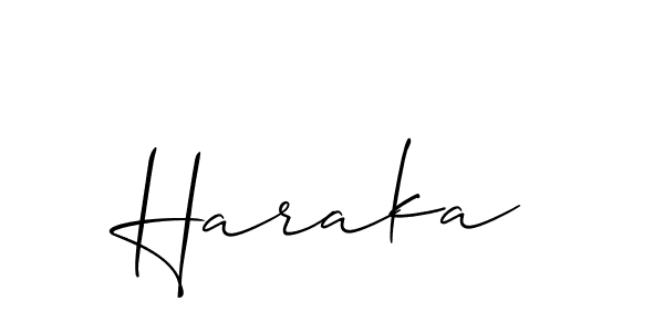 The best way (Allison_Script) to make a short signature is to pick only two or three words in your name. The name Haraka include a total of six letters. For converting this name. Haraka signature style 2 images and pictures png