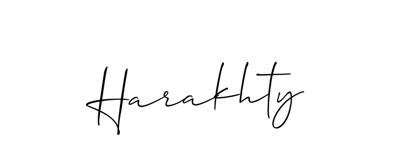 Design your own signature with our free online signature maker. With this signature software, you can create a handwritten (Allison_Script) signature for name Harakhty. Harakhty signature style 2 images and pictures png