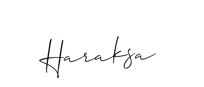 Create a beautiful signature design for name Haraksa. With this signature (Allison_Script) fonts, you can make a handwritten signature for free. Haraksa signature style 2 images and pictures png