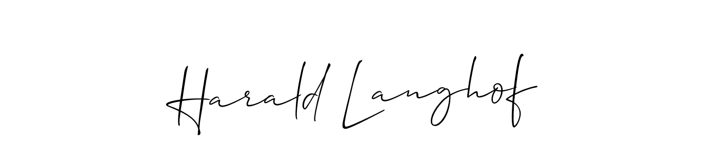 The best way (Allison_Script) to make a short signature is to pick only two or three words in your name. The name Harald Langhof include a total of six letters. For converting this name. Harald Langhof signature style 2 images and pictures png