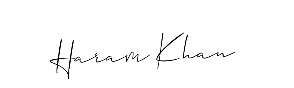 Similarly Allison_Script is the best handwritten signature design. Signature creator online .You can use it as an online autograph creator for name Haram Khan. Haram Khan signature style 2 images and pictures png