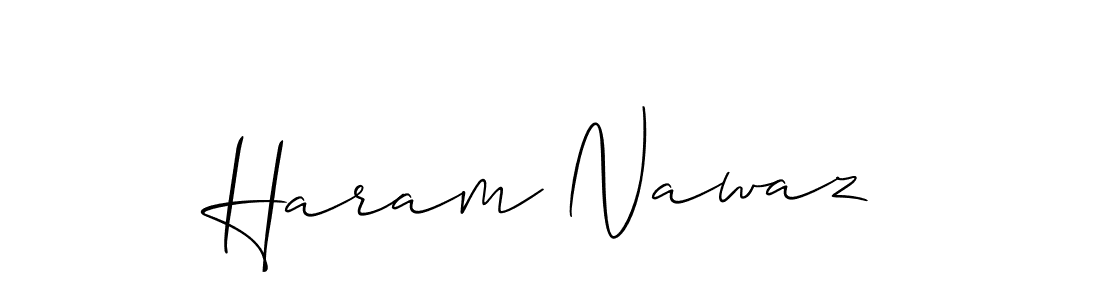 The best way (Allison_Script) to make a short signature is to pick only two or three words in your name. The name Haram Nawaz include a total of six letters. For converting this name. Haram Nawaz signature style 2 images and pictures png