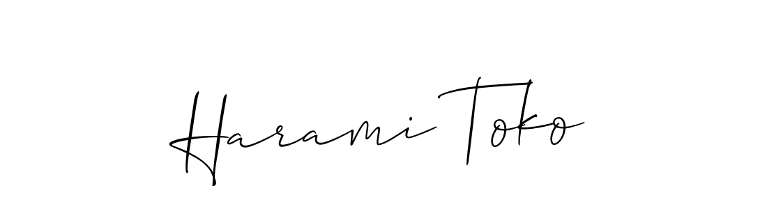 Create a beautiful signature design for name Harami Toko. With this signature (Allison_Script) fonts, you can make a handwritten signature for free. Harami Toko signature style 2 images and pictures png