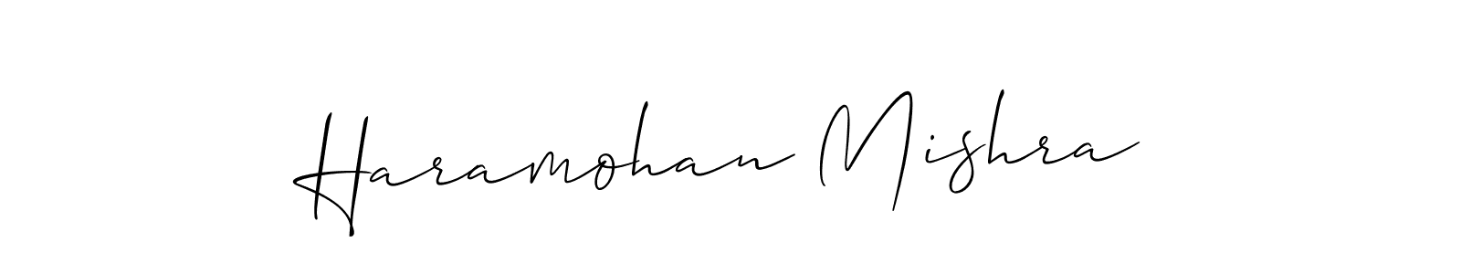 Create a beautiful signature design for name Haramohan Mishra. With this signature (Allison_Script) fonts, you can make a handwritten signature for free. Haramohan Mishra signature style 2 images and pictures png