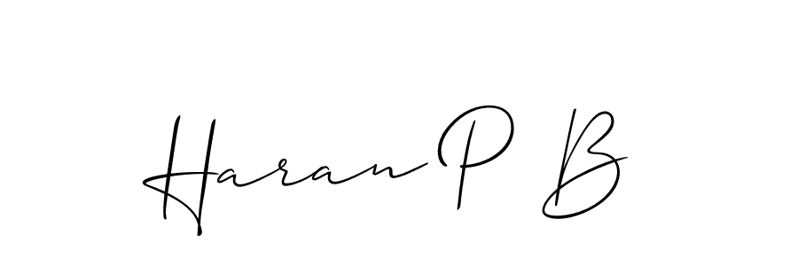 It looks lik you need a new signature style for name Haran P B. Design unique handwritten (Allison_Script) signature with our free signature maker in just a few clicks. Haran P B signature style 2 images and pictures png