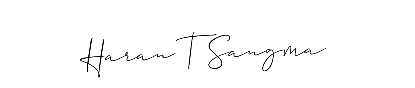 Also we have Haran T Sangma name is the best signature style. Create professional handwritten signature collection using Allison_Script autograph style. Haran T Sangma signature style 2 images and pictures png