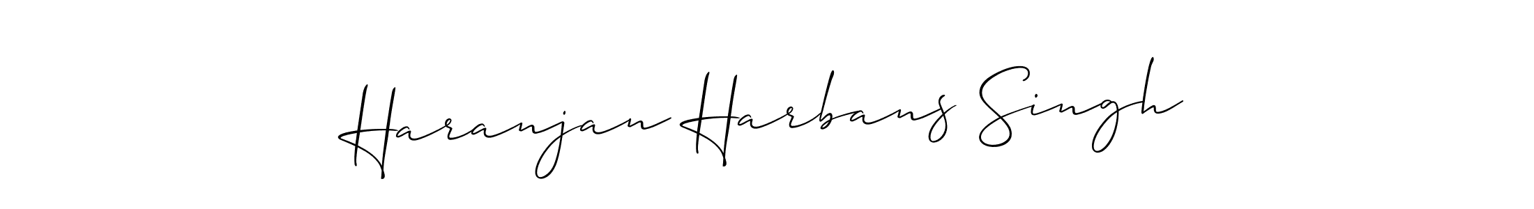Create a beautiful signature design for name Haranjan Harbans Singh. With this signature (Allison_Script) fonts, you can make a handwritten signature for free. Haranjan Harbans Singh signature style 2 images and pictures png