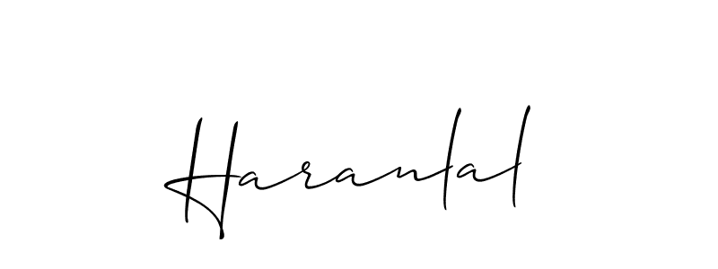 Create a beautiful signature design for name Haranlal. With this signature (Allison_Script) fonts, you can make a handwritten signature for free. Haranlal signature style 2 images and pictures png