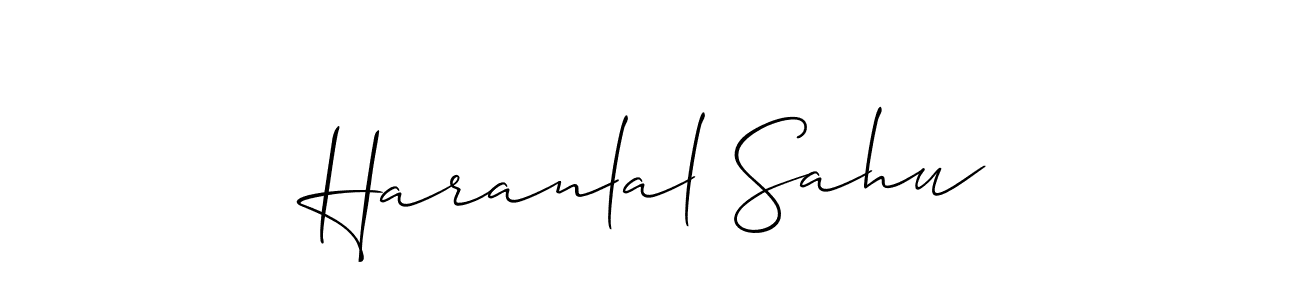 Also You can easily find your signature by using the search form. We will create Haranlal Sahu name handwritten signature images for you free of cost using Allison_Script sign style. Haranlal Sahu signature style 2 images and pictures png