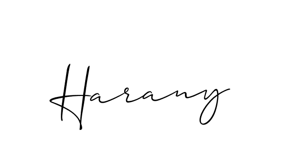 How to make Harany signature? Allison_Script is a professional autograph style. Create handwritten signature for Harany name. Harany signature style 2 images and pictures png