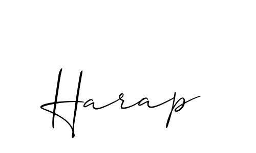 Make a beautiful signature design for name Harap. With this signature (Allison_Script) style, you can create a handwritten signature for free. Harap signature style 2 images and pictures png