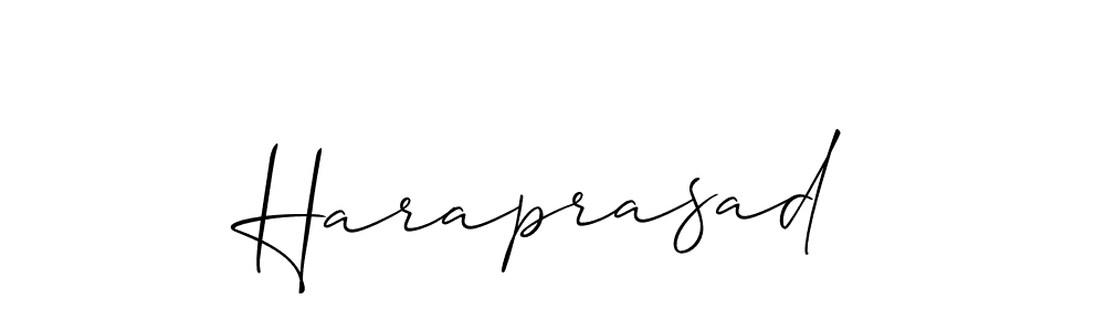 Make a beautiful signature design for name Haraprasad. With this signature (Allison_Script) style, you can create a handwritten signature for free. Haraprasad signature style 2 images and pictures png