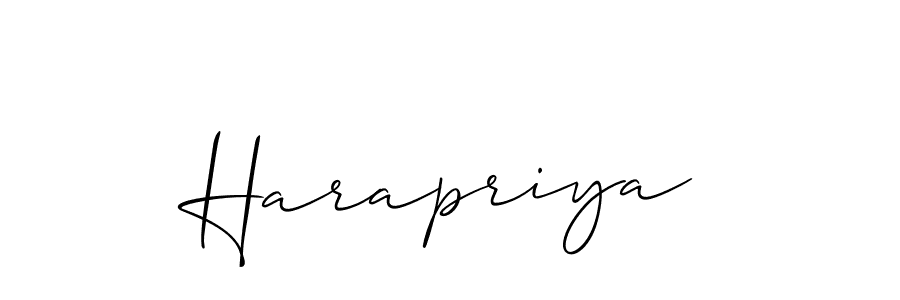 How to make Harapriya name signature. Use Allison_Script style for creating short signs online. This is the latest handwritten sign. Harapriya signature style 2 images and pictures png