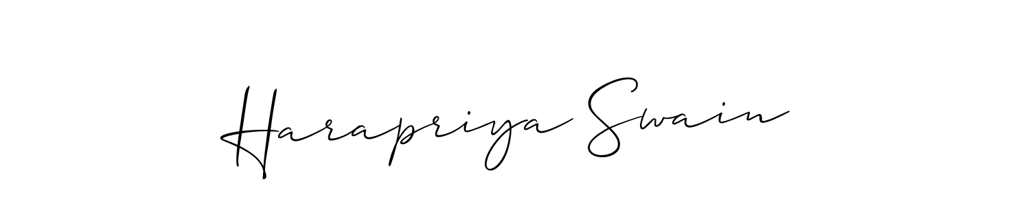 Make a beautiful signature design for name Harapriya Swain. With this signature (Allison_Script) style, you can create a handwritten signature for free. Harapriya Swain signature style 2 images and pictures png