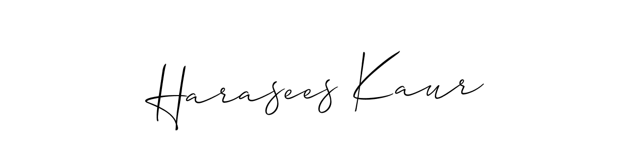 Check out images of Autograph of Harasees Kaur name. Actor Harasees Kaur Signature Style. Allison_Script is a professional sign style online. Harasees Kaur signature style 2 images and pictures png