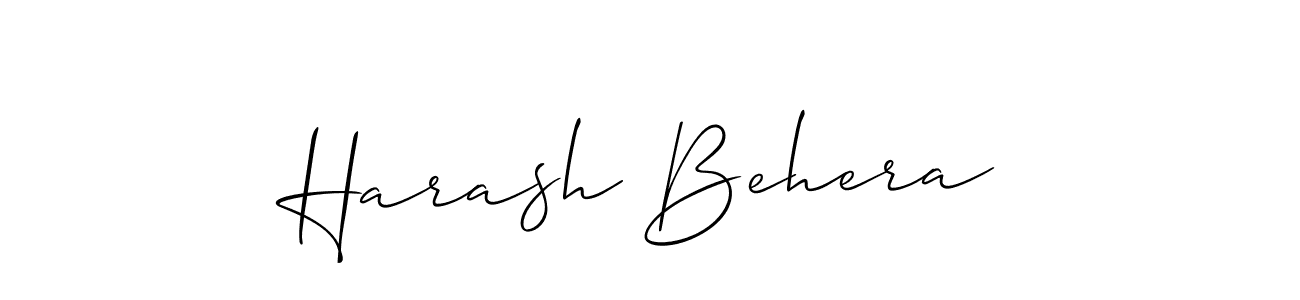 Allison_Script is a professional signature style that is perfect for those who want to add a touch of class to their signature. It is also a great choice for those who want to make their signature more unique. Get Harash Behera name to fancy signature for free. Harash Behera signature style 2 images and pictures png