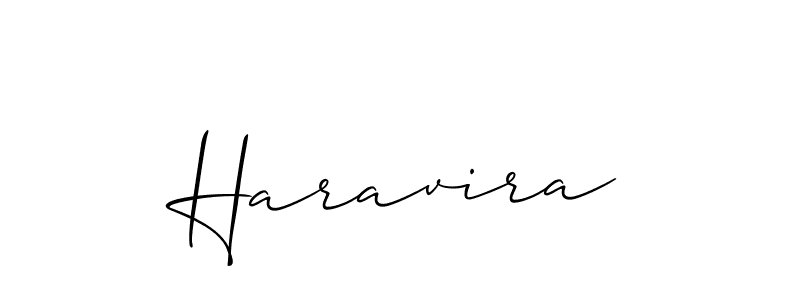 The best way (Allison_Script) to make a short signature is to pick only two or three words in your name. The name Haravira include a total of six letters. For converting this name. Haravira signature style 2 images and pictures png