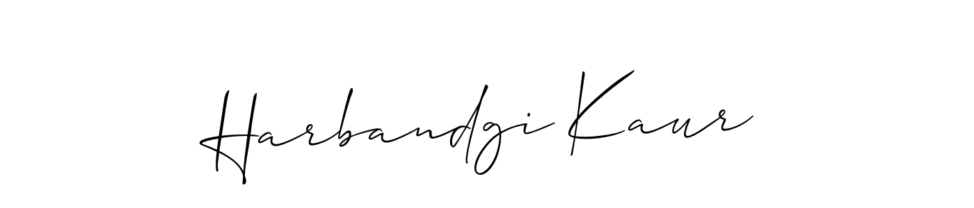 Make a beautiful signature design for name Harbandgi Kaur. With this signature (Allison_Script) style, you can create a handwritten signature for free. Harbandgi Kaur signature style 2 images and pictures png