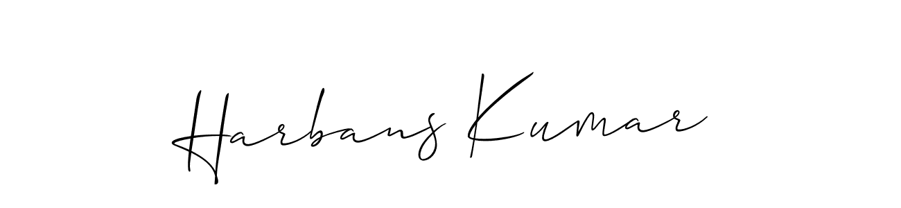 Use a signature maker to create a handwritten signature online. With this signature software, you can design (Allison_Script) your own signature for name Harbans Kumar. Harbans Kumar signature style 2 images and pictures png