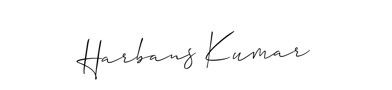 Make a beautiful signature design for name Harbans Kumar. With this signature (Allison_Script) style, you can create a handwritten signature for free. Harbans Kumar signature style 2 images and pictures png