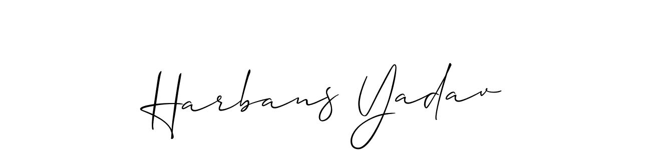 How to make Harbans Yadav signature? Allison_Script is a professional autograph style. Create handwritten signature for Harbans Yadav name. Harbans Yadav signature style 2 images and pictures png
