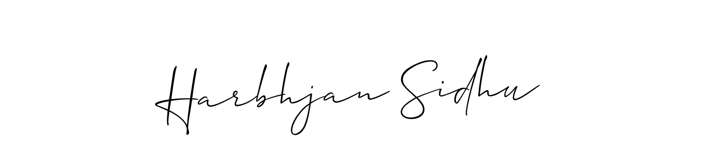 Make a beautiful signature design for name Harbhjan Sidhu. With this signature (Allison_Script) style, you can create a handwritten signature for free. Harbhjan Sidhu signature style 2 images and pictures png