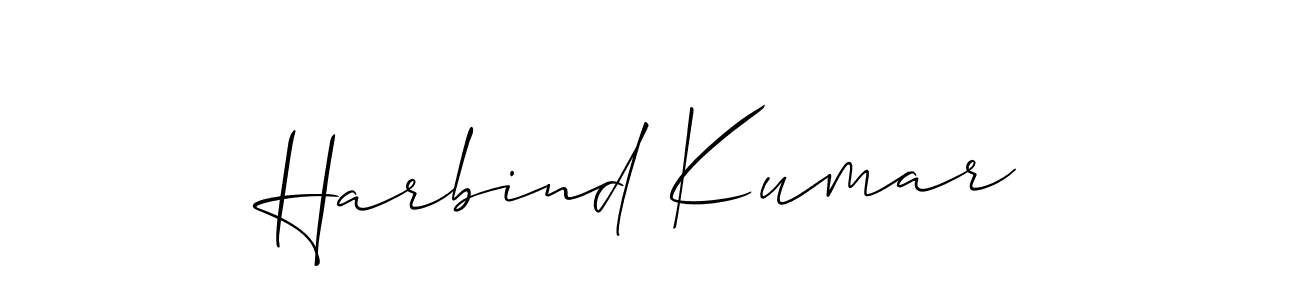 Make a beautiful signature design for name Harbind Kumar. With this signature (Allison_Script) style, you can create a handwritten signature for free. Harbind Kumar signature style 2 images and pictures png