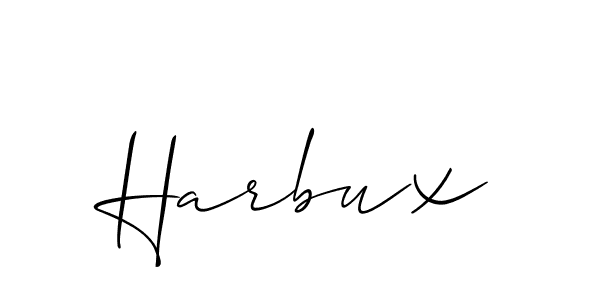 Create a beautiful signature design for name Harbux. With this signature (Allison_Script) fonts, you can make a handwritten signature for free. Harbux signature style 2 images and pictures png