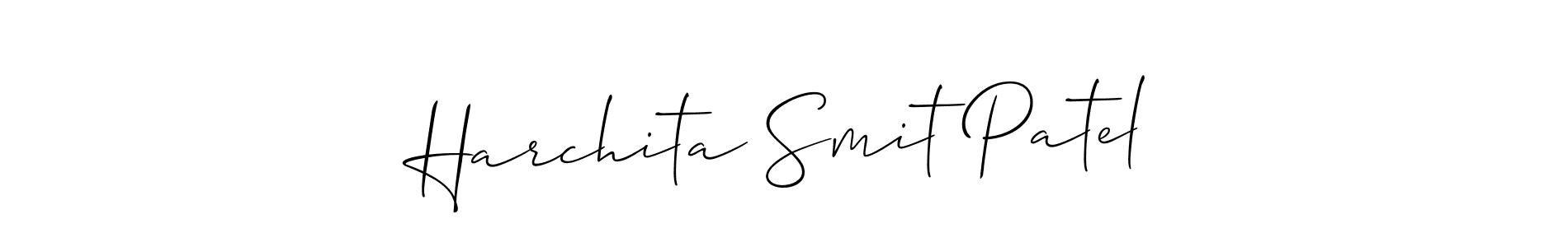 Harchita Smit Patel stylish signature style. Best Handwritten Sign (Allison_Script) for my name. Handwritten Signature Collection Ideas for my name Harchita Smit Patel. Harchita Smit Patel signature style 2 images and pictures png