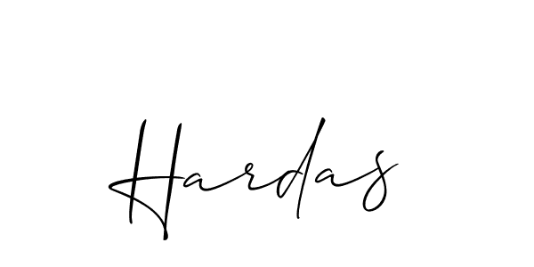 Design your own signature with our free online signature maker. With this signature software, you can create a handwritten (Allison_Script) signature for name Hardas. Hardas signature style 2 images and pictures png