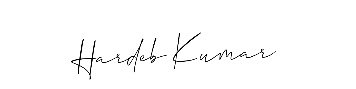 Make a beautiful signature design for name Hardeb Kumar. With this signature (Allison_Script) style, you can create a handwritten signature for free. Hardeb Kumar signature style 2 images and pictures png