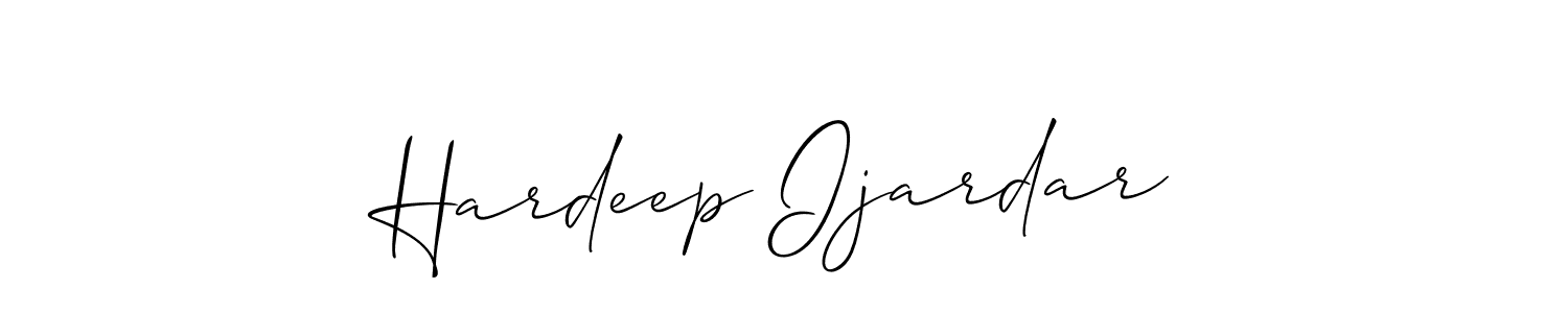 Make a beautiful signature design for name Hardeep Ijardar. With this signature (Allison_Script) style, you can create a handwritten signature for free. Hardeep Ijardar signature style 2 images and pictures png