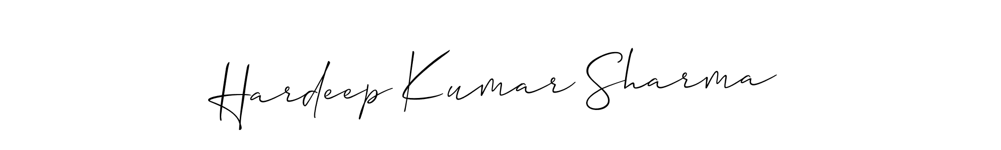 Create a beautiful signature design for name Hardeep Kumar Sharma. With this signature (Allison_Script) fonts, you can make a handwritten signature for free. Hardeep Kumar Sharma signature style 2 images and pictures png