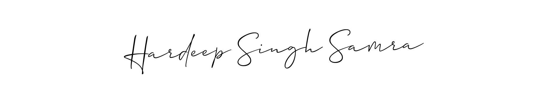 Make a short Hardeep Singh Samra signature style. Manage your documents anywhere anytime using Allison_Script. Create and add eSignatures, submit forms, share and send files easily. Hardeep Singh Samra signature style 2 images and pictures png