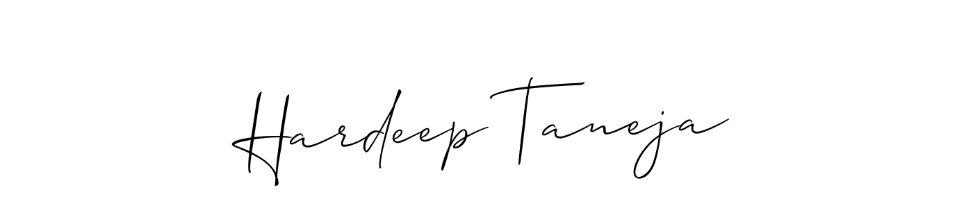 Make a short Hardeep Taneja signature style. Manage your documents anywhere anytime using Allison_Script. Create and add eSignatures, submit forms, share and send files easily. Hardeep Taneja signature style 2 images and pictures png