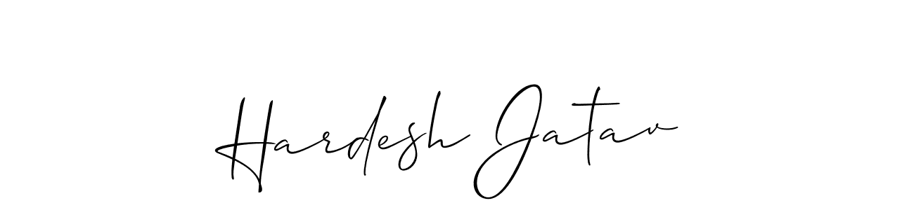 How to make Hardesh Jatav signature? Allison_Script is a professional autograph style. Create handwritten signature for Hardesh Jatav name. Hardesh Jatav signature style 2 images and pictures png