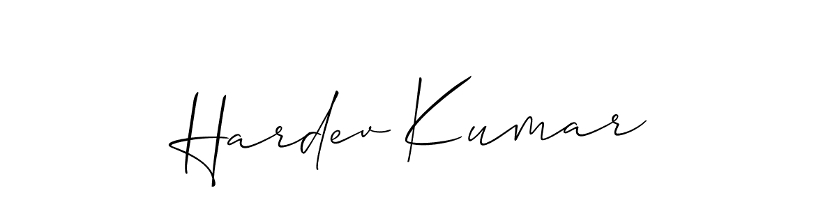 Design your own signature with our free online signature maker. With this signature software, you can create a handwritten (Allison_Script) signature for name Hardev Kumar. Hardev Kumar signature style 2 images and pictures png
