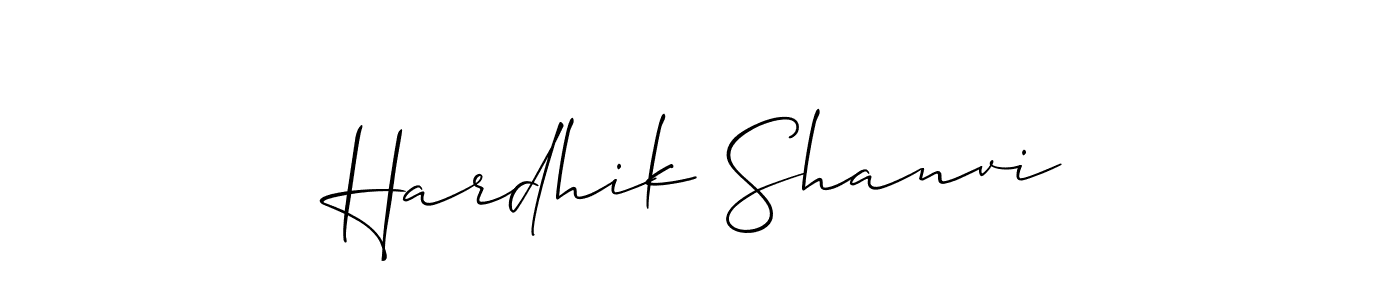 The best way (Allison_Script) to make a short signature is to pick only two or three words in your name. The name Hardhik Shanvi include a total of six letters. For converting this name. Hardhik Shanvi signature style 2 images and pictures png