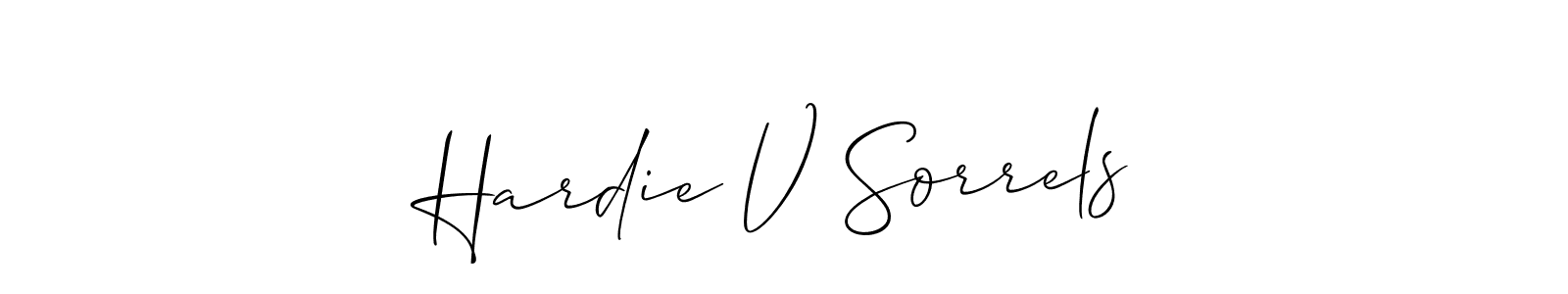 It looks lik you need a new signature style for name Hardie V Sorrels. Design unique handwritten (Allison_Script) signature with our free signature maker in just a few clicks. Hardie V Sorrels signature style 2 images and pictures png