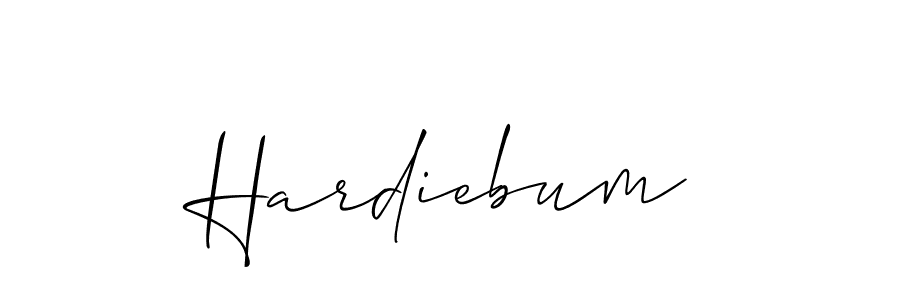 Use a signature maker to create a handwritten signature online. With this signature software, you can design (Allison_Script) your own signature for name Hardiebum. Hardiebum signature style 2 images and pictures png