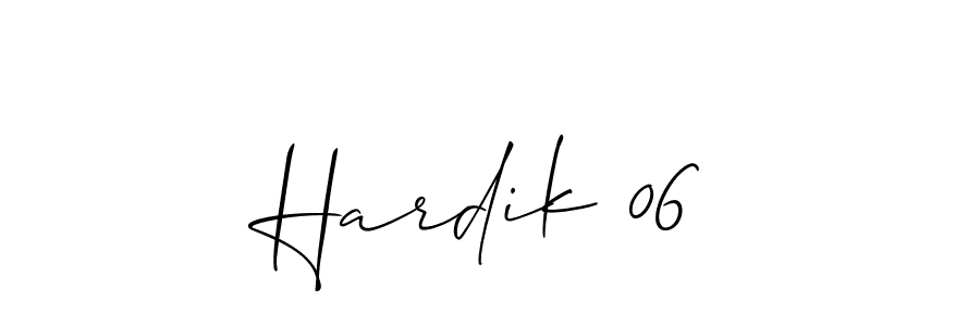 Also we have Hardik 06 name is the best signature style. Create professional handwritten signature collection using Allison_Script autograph style. Hardik 06 signature style 2 images and pictures png