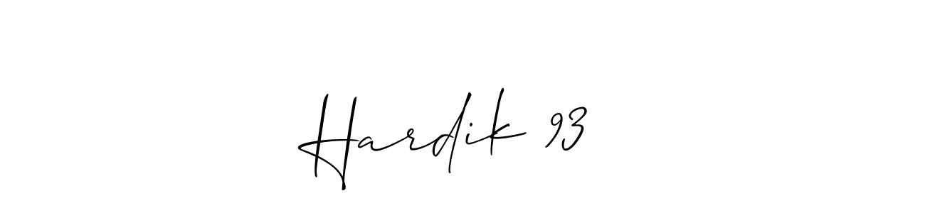 How to Draw Hardik 93 ✨ signature style? Allison_Script is a latest design signature styles for name Hardik 93 ✨. Hardik 93 ✨ signature style 2 images and pictures png