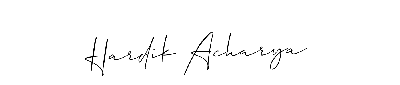 It looks lik you need a new signature style for name Hardik Acharya. Design unique handwritten (Allison_Script) signature with our free signature maker in just a few clicks. Hardik Acharya signature style 2 images and pictures png
