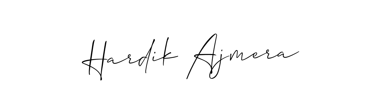 How to make Hardik Ajmera signature? Allison_Script is a professional autograph style. Create handwritten signature for Hardik Ajmera name. Hardik Ajmera signature style 2 images and pictures png