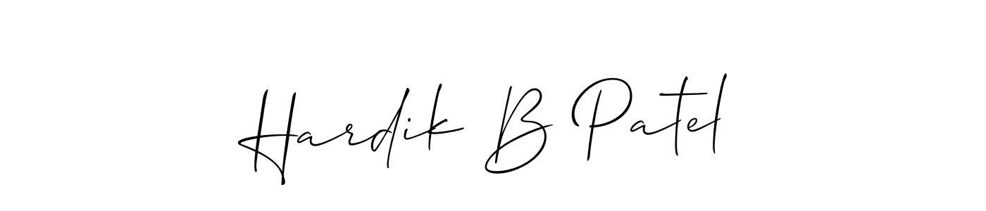 Make a short Hardik B Patel signature style. Manage your documents anywhere anytime using Allison_Script. Create and add eSignatures, submit forms, share and send files easily. Hardik B Patel signature style 2 images and pictures png