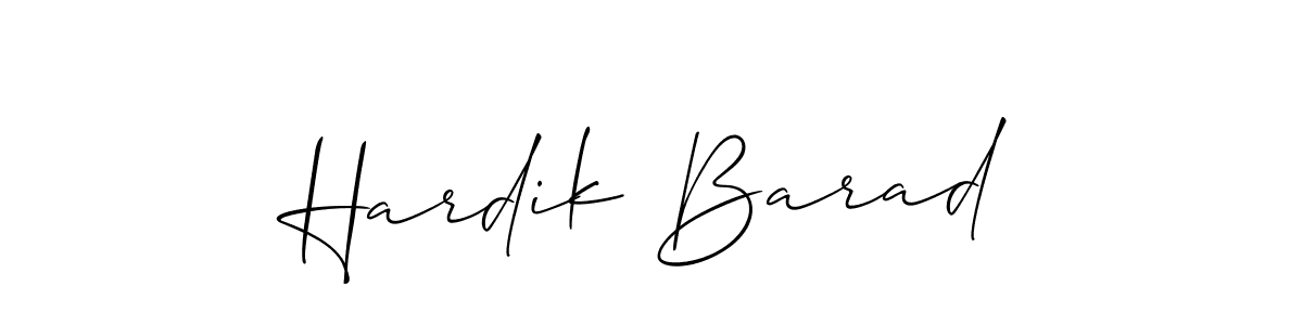 Use a signature maker to create a handwritten signature online. With this signature software, you can design (Allison_Script) your own signature for name Hardik Barad. Hardik Barad signature style 2 images and pictures png