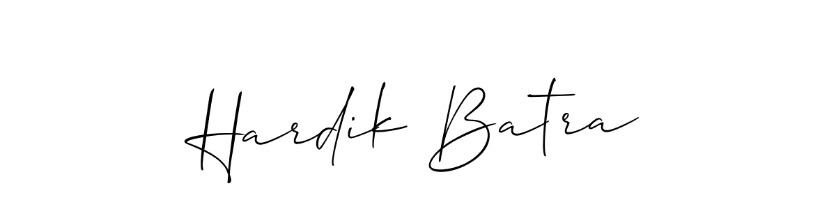 Make a short Hardik Batra signature style. Manage your documents anywhere anytime using Allison_Script. Create and add eSignatures, submit forms, share and send files easily. Hardik Batra signature style 2 images and pictures png